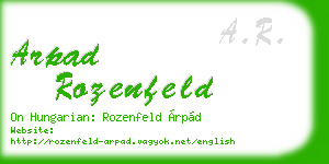 arpad rozenfeld business card